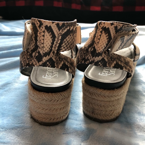 Reptile vegan leather sandals espadrilles platforms - Picture 4 of 14